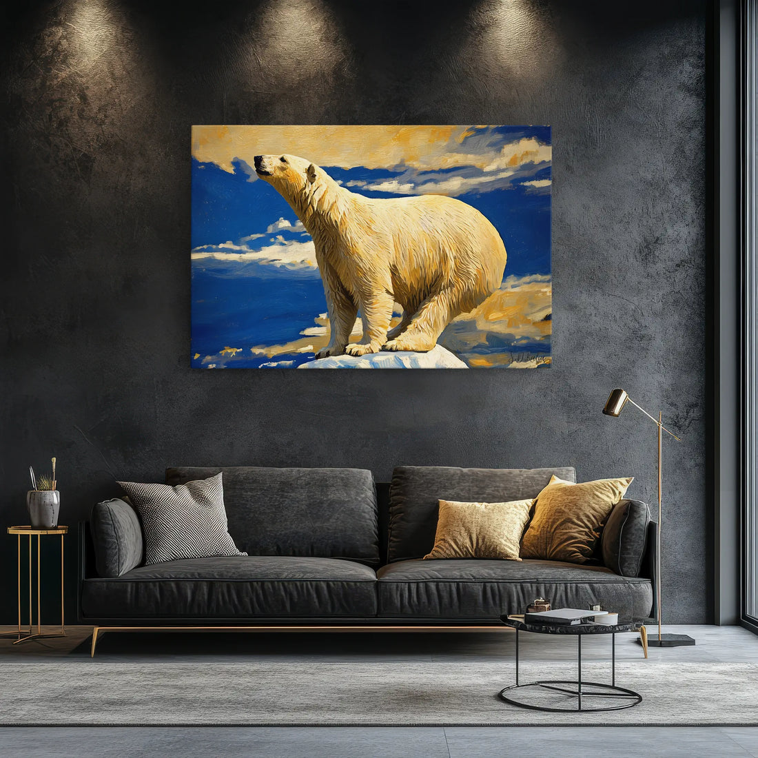 White Polar Bear Standing on Ice Floe Giclée Print 321014 Visual Wall Art AR3:2H Giclée Print