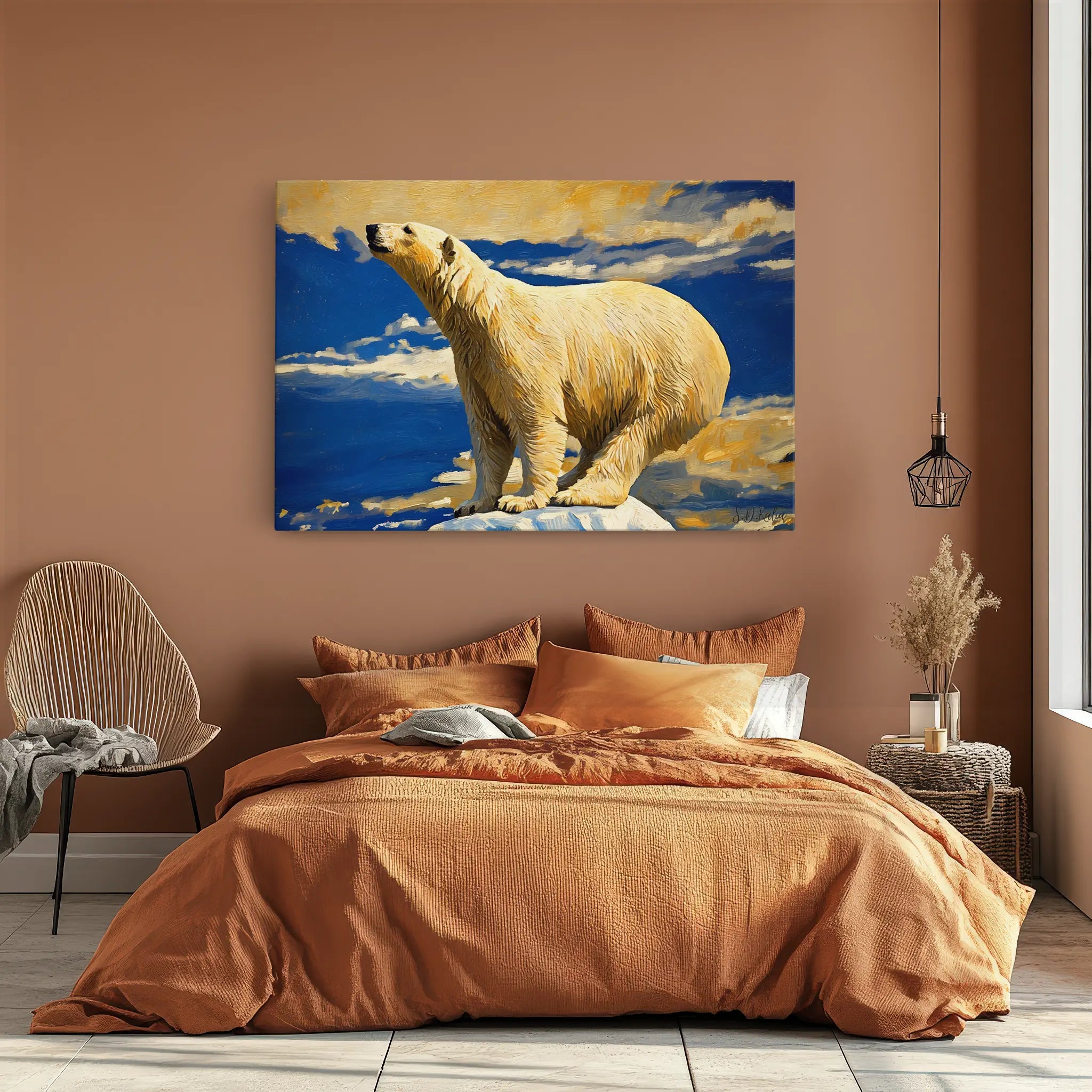 White Polar Bear Standing on Ice Floe Giclée Print 321014 Visual Wall Art AR3:2H Giclée Print