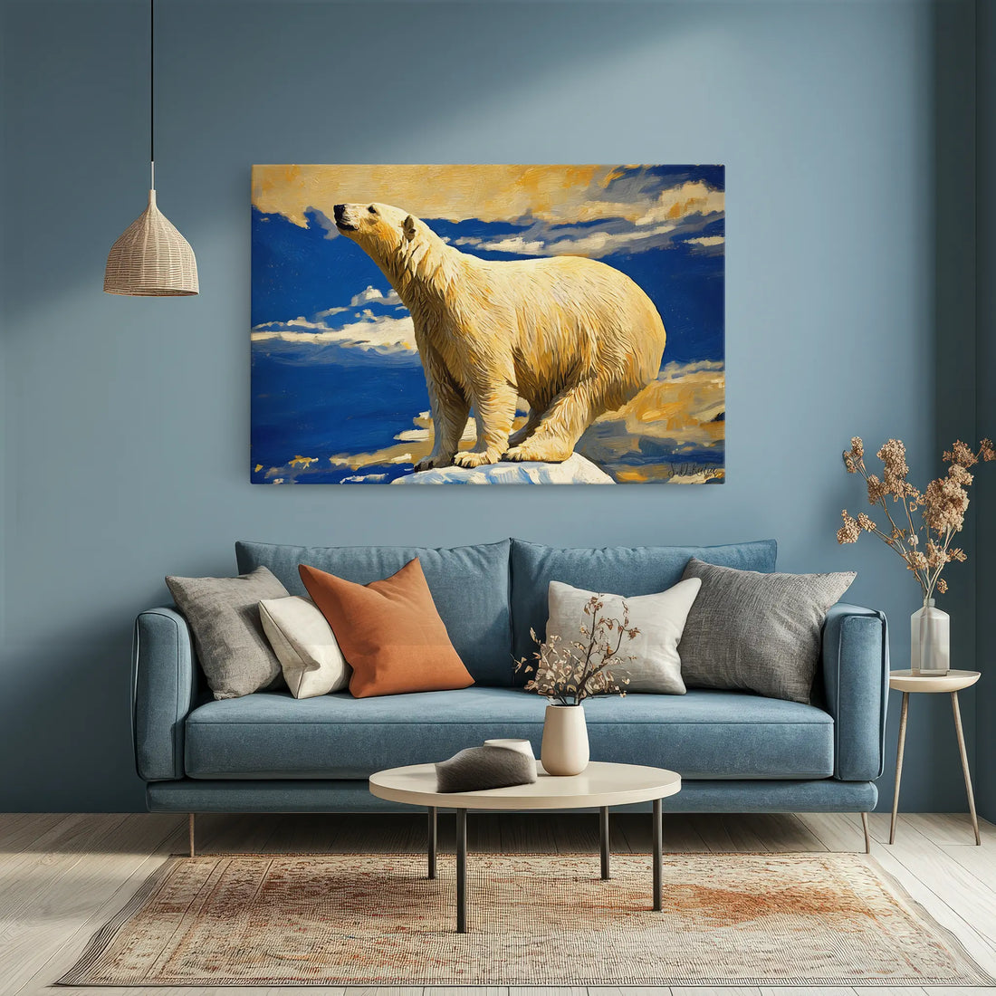 White Polar Bear Standing on Ice Floe Giclée Print 321014 Visual Wall Art AR3:2H Giclée Print