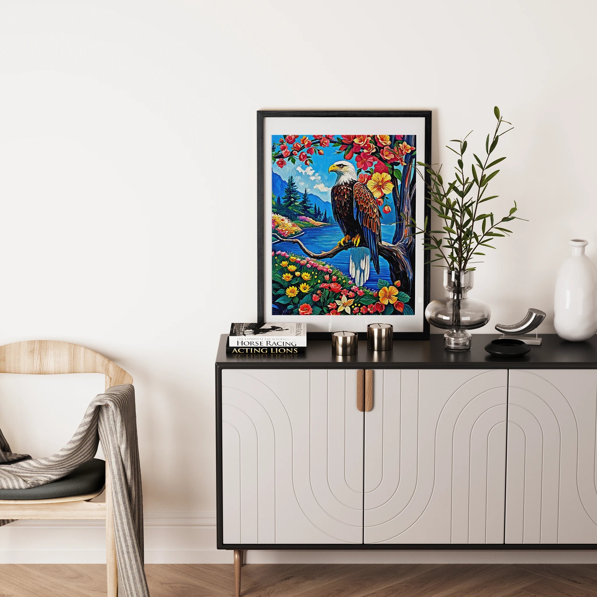 White Headed Sea Eagle-Bald Eagle-Framed Paper Print-452205 Visual Wall Art Framed Print