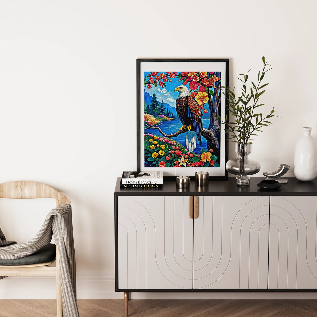 White Headed Sea Eagle-Bald Eagle-Framed Paper Print-452205 Visual Wall Art Framed Print