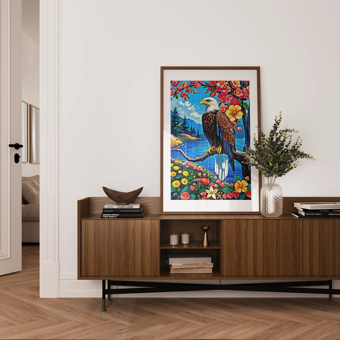 White Headed Sea Eagle-Bald Eagle-Framed Paper Print-452205 Visual Wall Art Framed Print