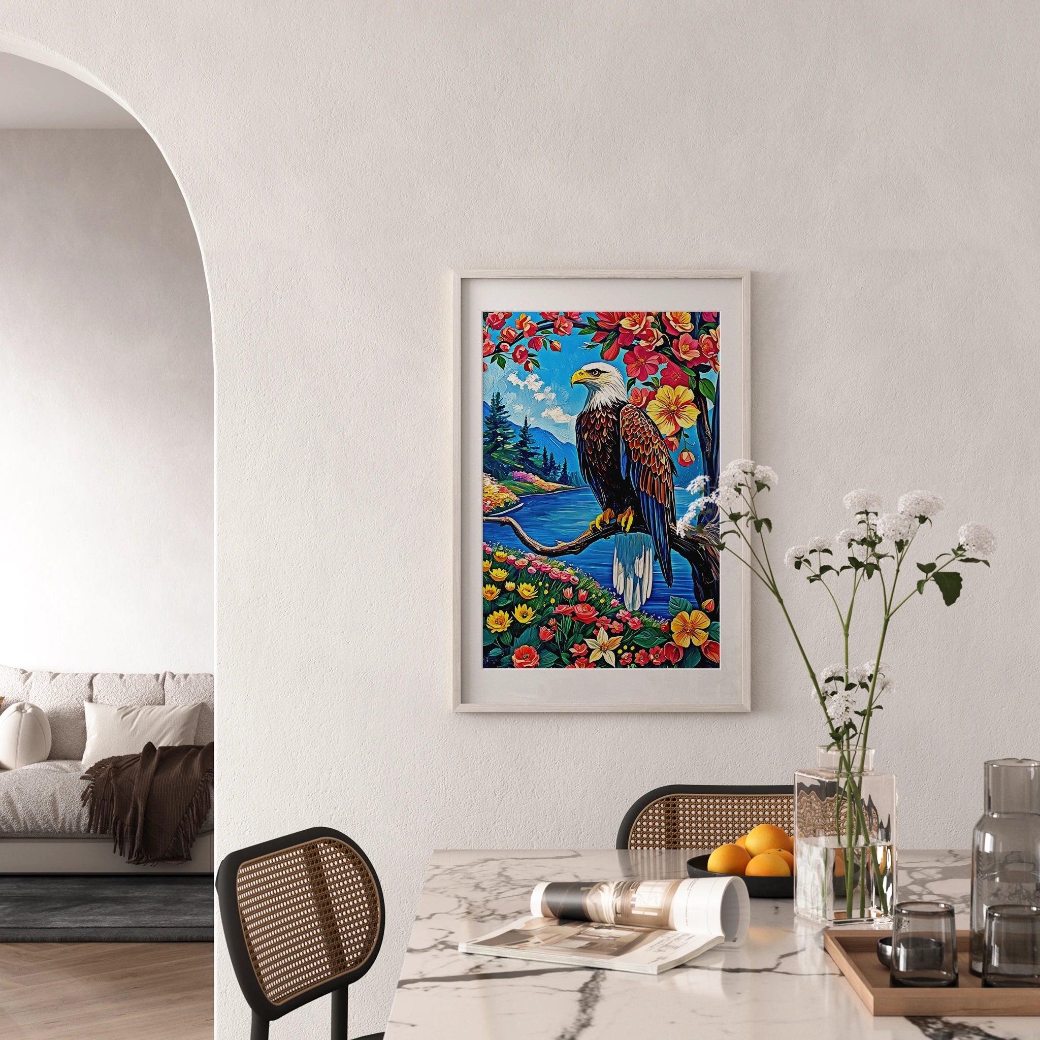 White Headed Sea Eagle-Bald Eagle-Framed Paper Print-452205 Visual Wall Art Framed Print