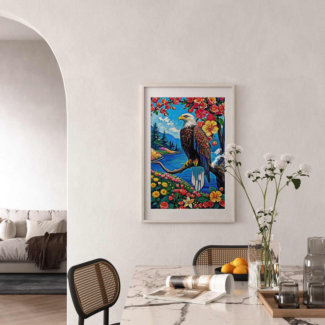 White Headed Sea Eagle-Bald Eagle-Framed Paper Print-452205 Visual Wall Art Framed Print