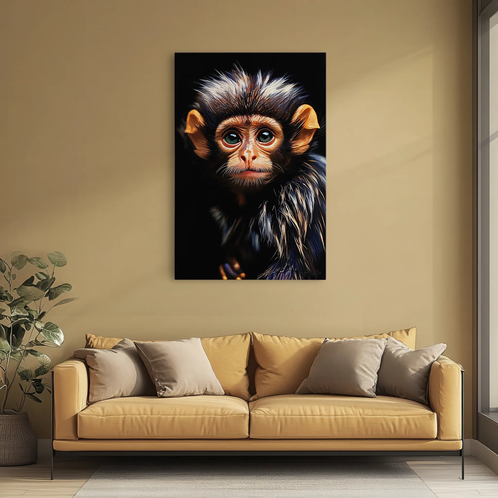 Wide-Eyed Young Monkey Giclée Print 231066 Visual Wall Art AR2:3V Giclée Print