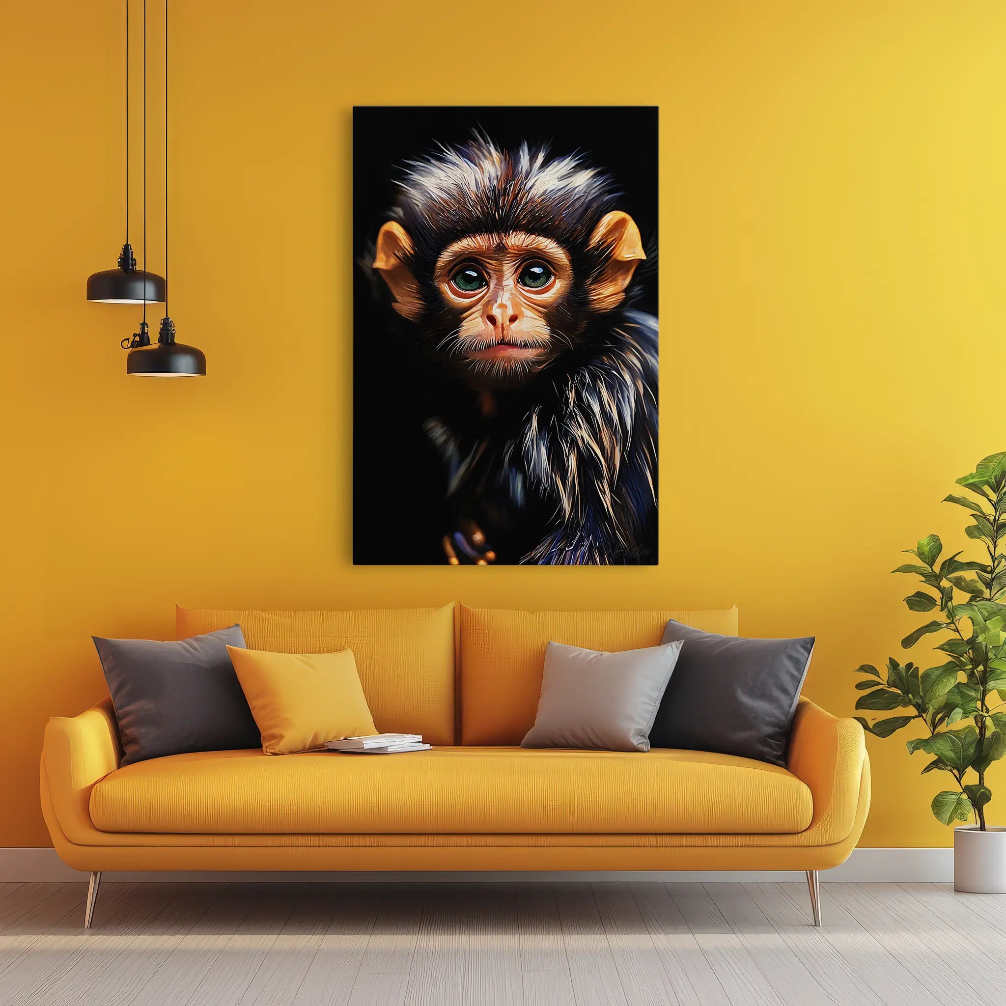 Wide-Eyed Young Monkey Giclée Print 231066 Visual Wall Art AR2:3V Giclée Print