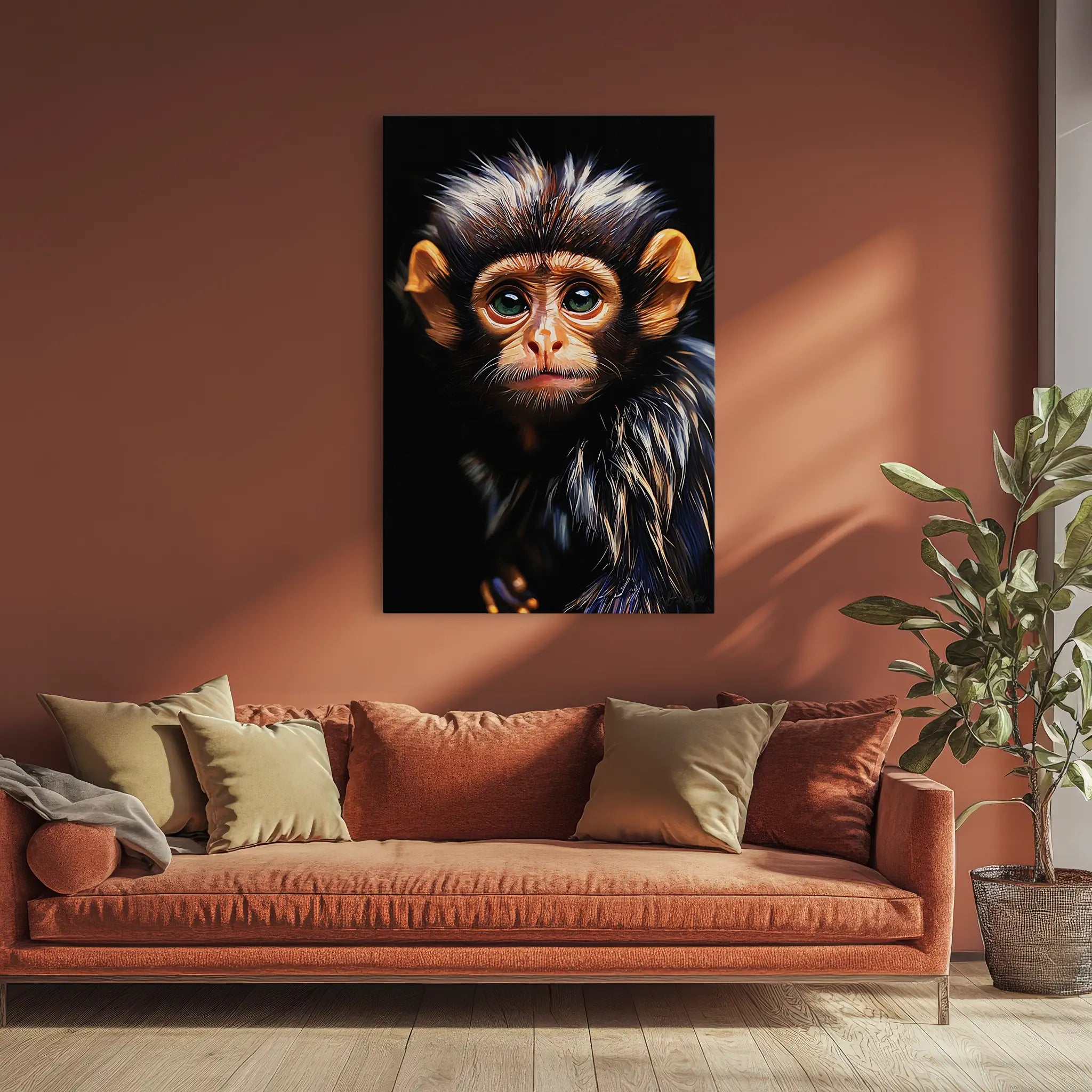 Wide-Eyed Young Monkey Giclée Print 231066 Visual Wall Art AR2:3V Giclée Print