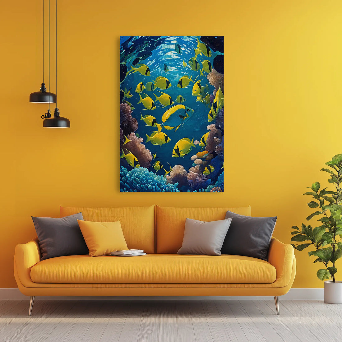 Yellow Reef School Giclée Print 231067 Visual Wall Art AR2:3V Giclée Print