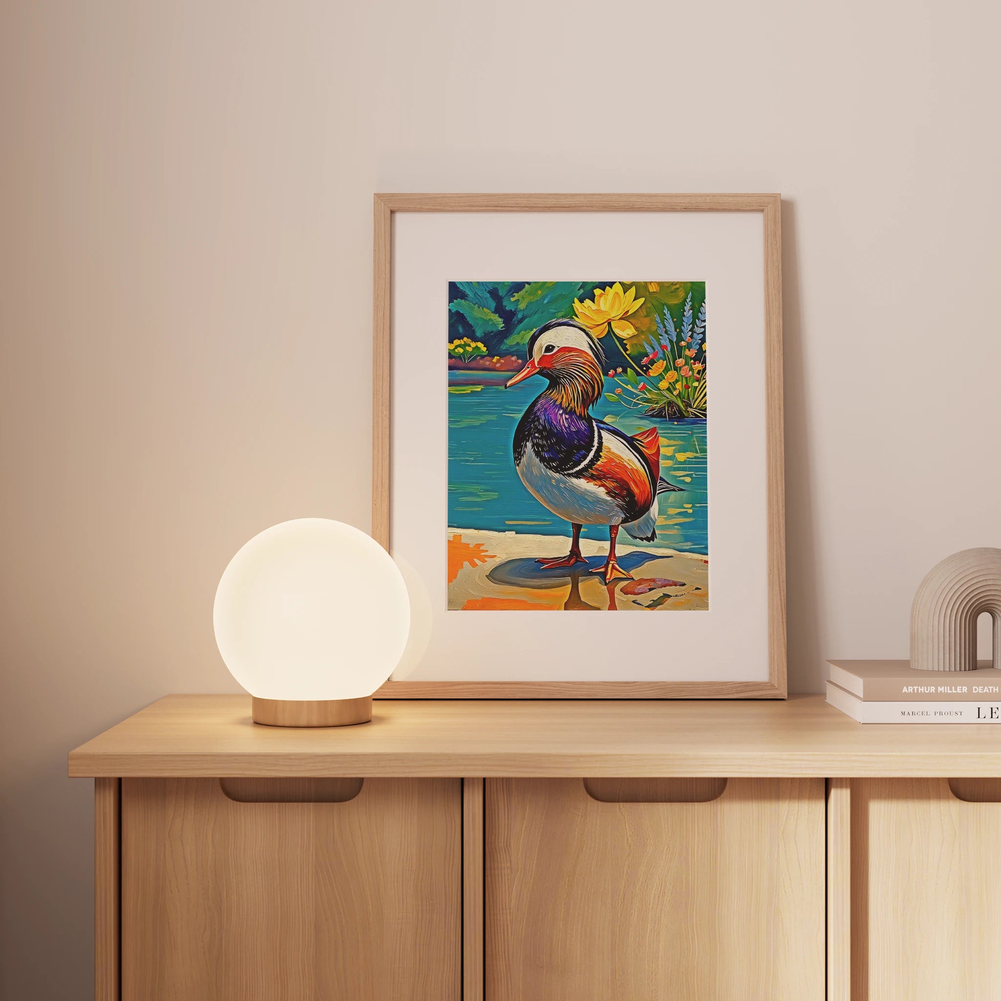 Yuanyang Mandarin Duck Aix Galericulata-Framed Paper Print-452202 Visual Wall Art Framed Print