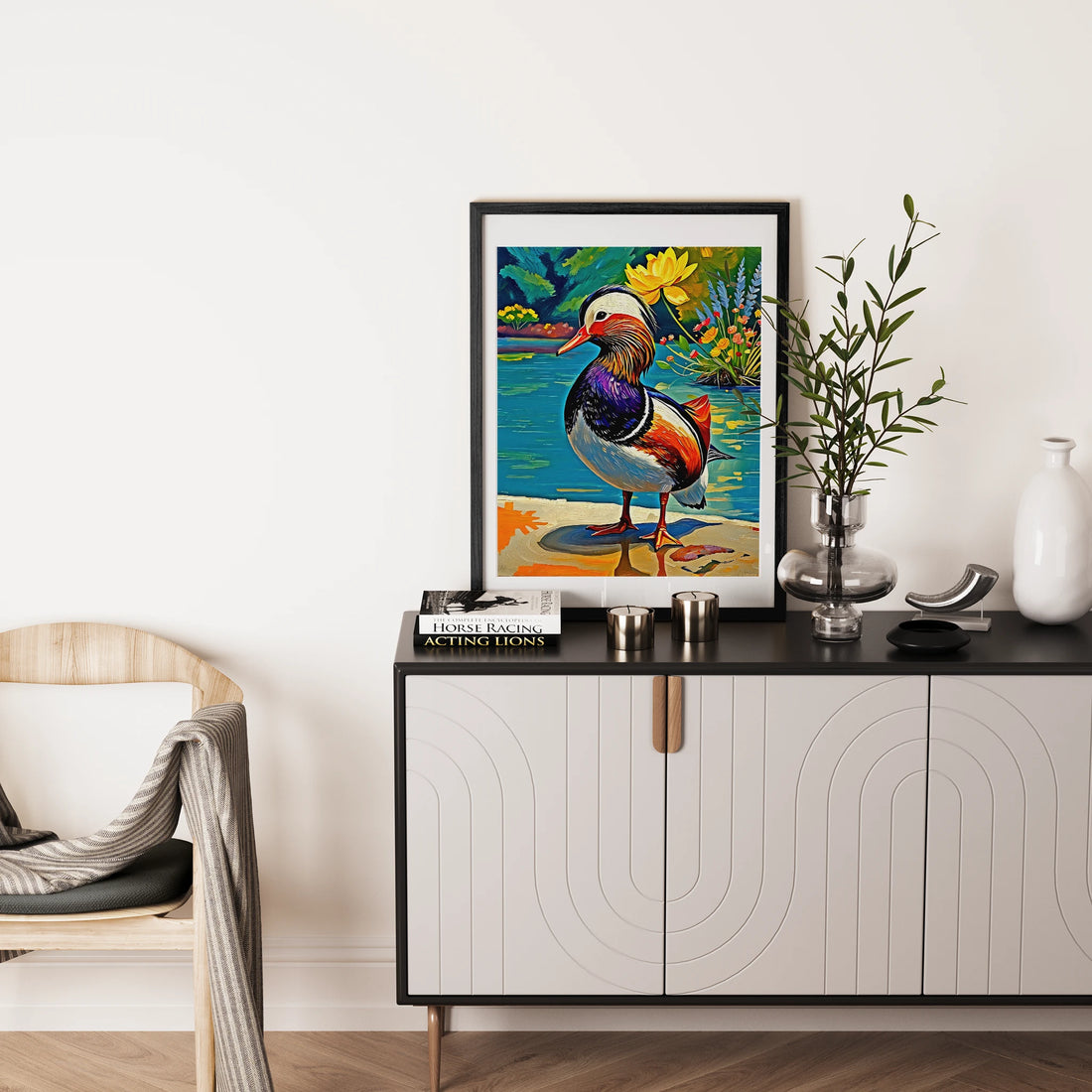 Yuanyang Mandarin Duck Aix Galericulata-Framed Paper Print-452202 Visual Wall Art Framed Print