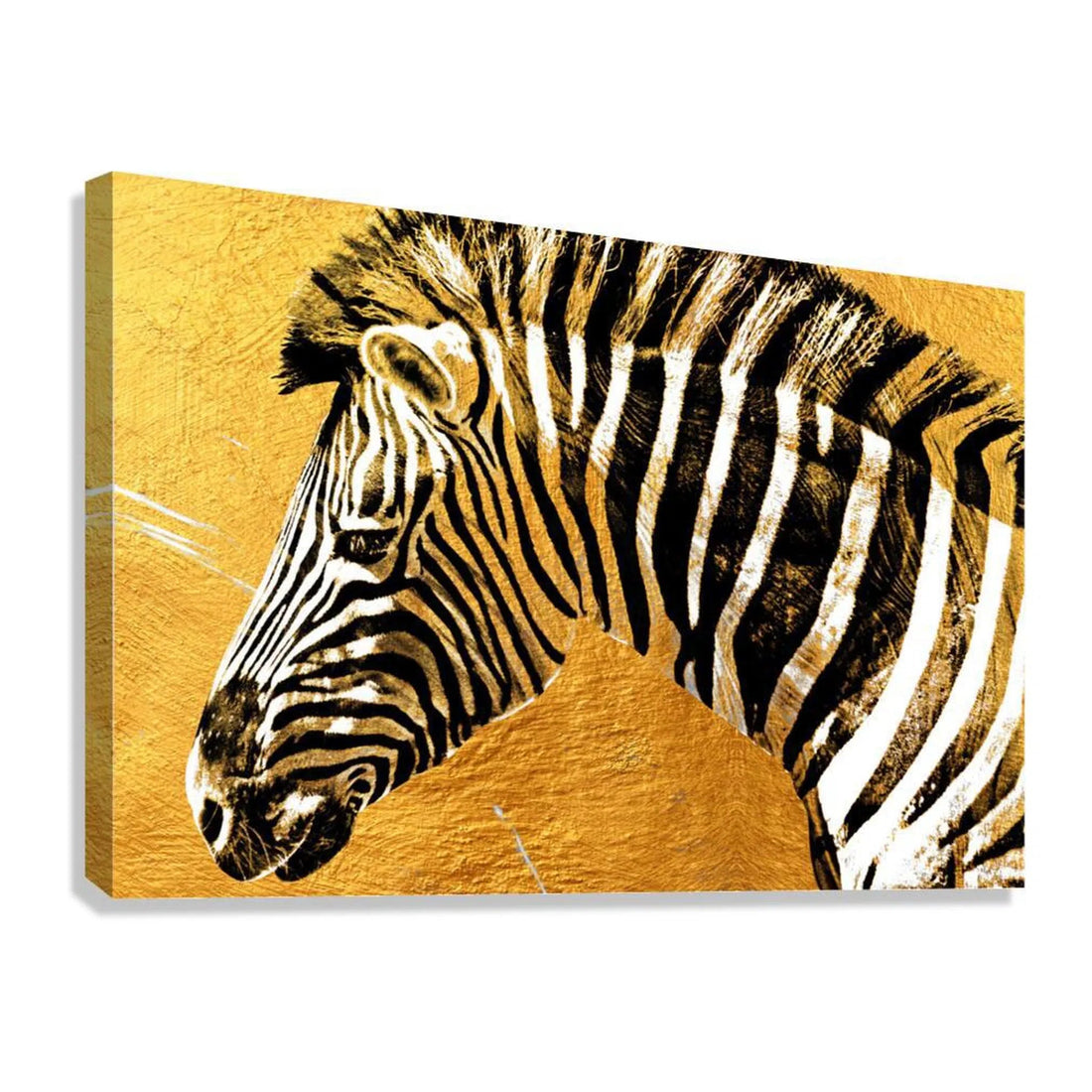 Zebra Gold Giclée Print 32910 Giclée Stretched Canvas Print Visual Wall Art