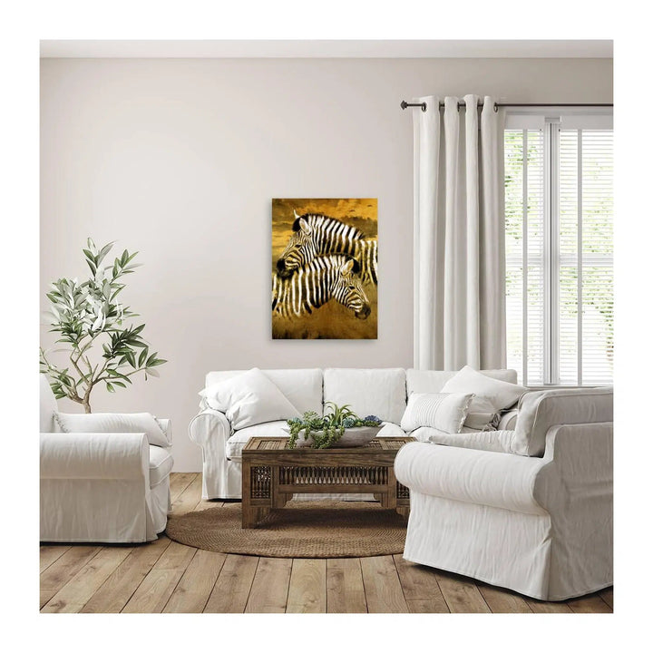 Zebras Love Gold Giclee Print 34921 Pictorem.com