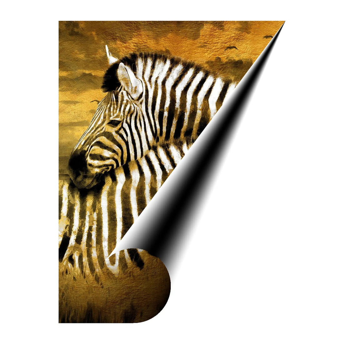 Zebras Love Gold Giclée Print 34921 Giclée Rolled Canvas Print Visual Wall Art