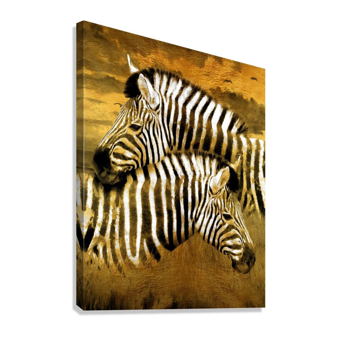 Zebras Love Gold Giclée Print 34921 Giclée Stretched Canvas Print Visual Wall Art