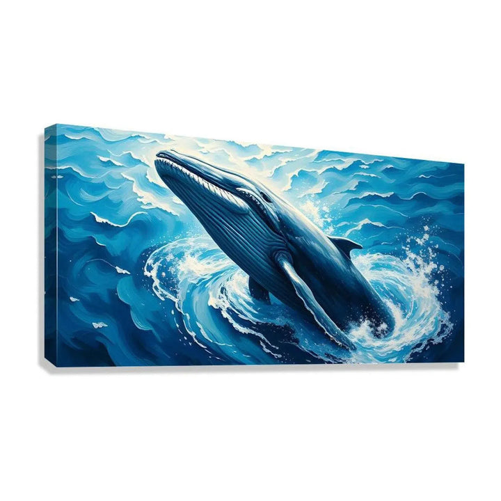 A Surfacing Whale, Animal Art Print 21500 Giclée Stretched Canvas Print Visual Wall Art