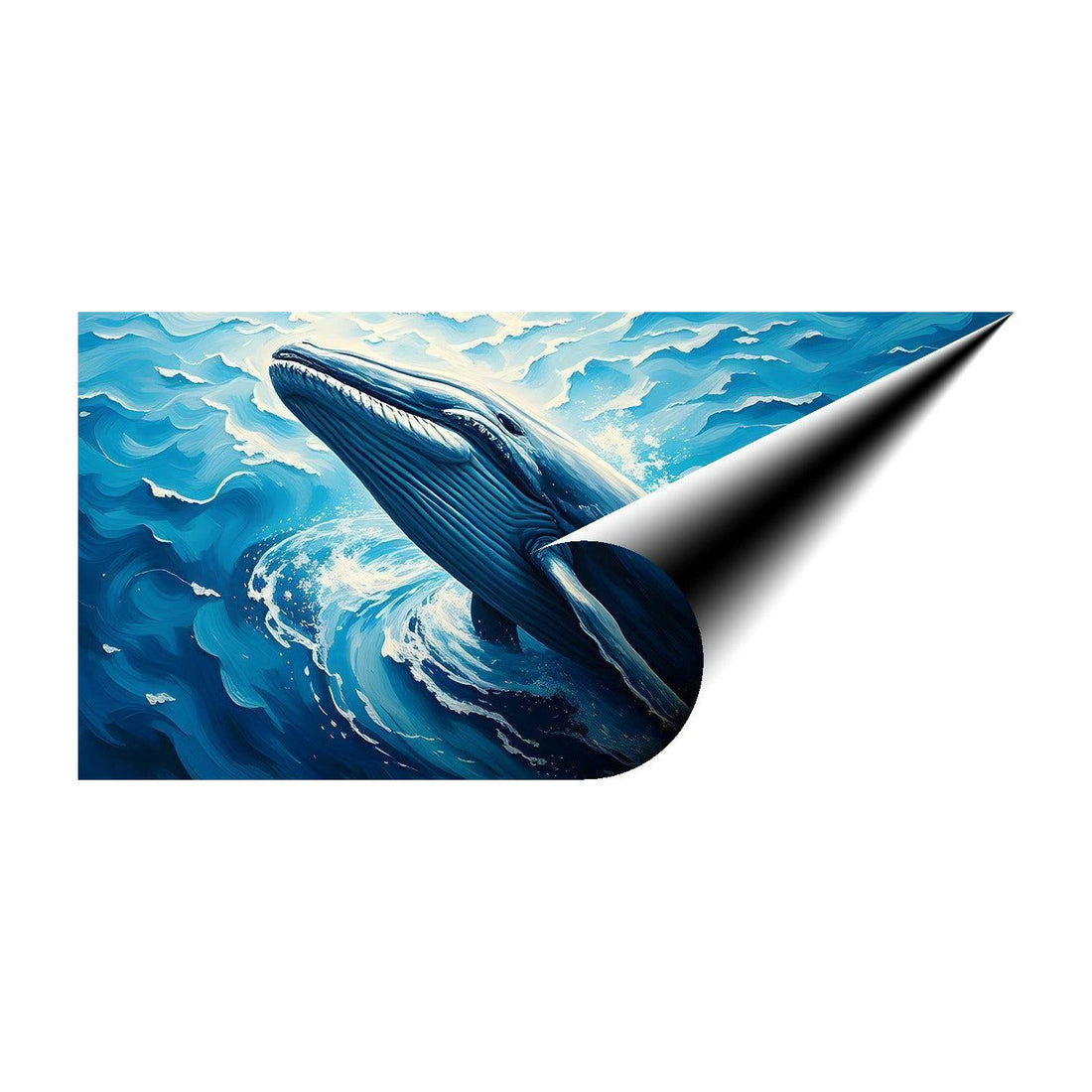 A Surfacing Whale, Animal Art Print 21500 Giclee Rolled Canvas Print Visual Wall Art