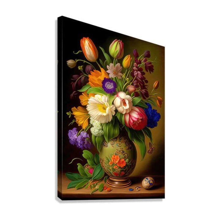 Abundant Flowers, Still Life Nature Art Print 23604 Giclée Stretched Canvas Print Visual Wall Art