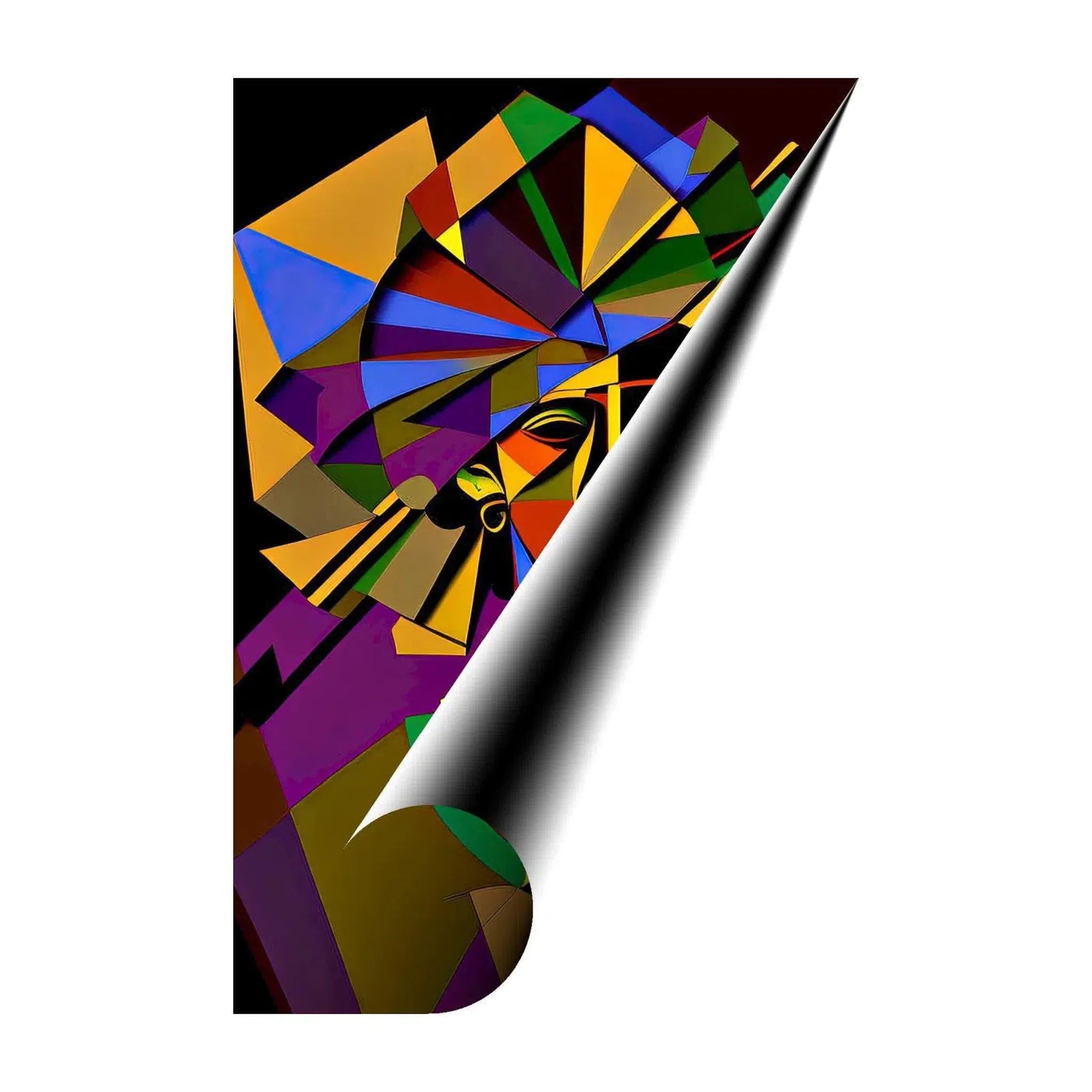 Afro Headwrap, Ethnic Abstract Art Print 23138 Giclée Rolled Canvas Print Visual Wall Art