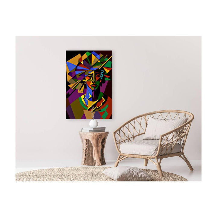 Afro Headwrap, Ethnic Abstract Art Print 23138 Visual Wall Art