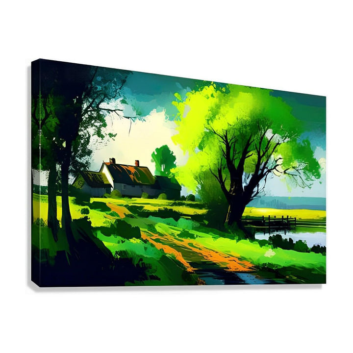 After The Rain Green Nature, Landscape Nature Art Print 32335 Giclée Stretched Canvas Print Visual Wall Art