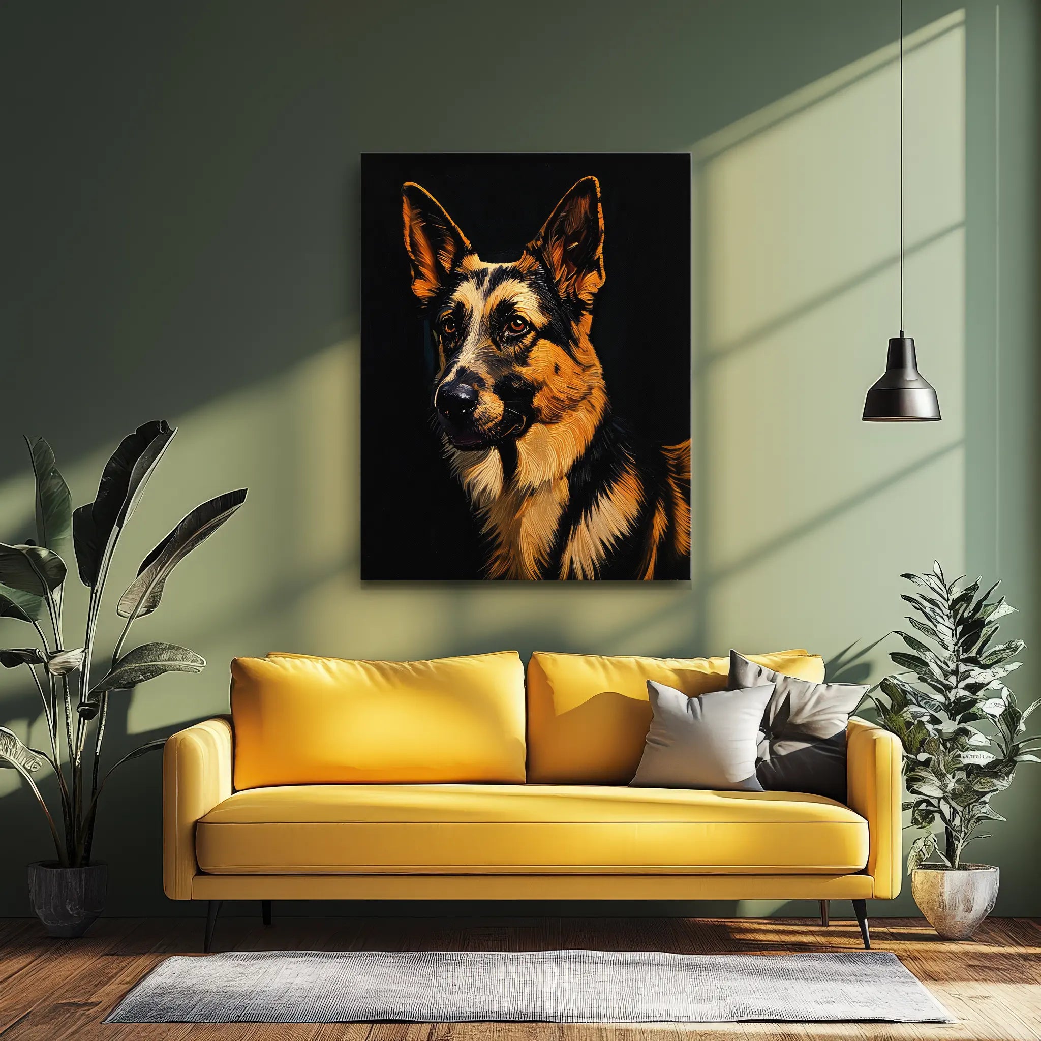 Alert German Shepherd Giclée Print 456001 Visual Wall Art AR3:4V-AR4:5V Giclée Print