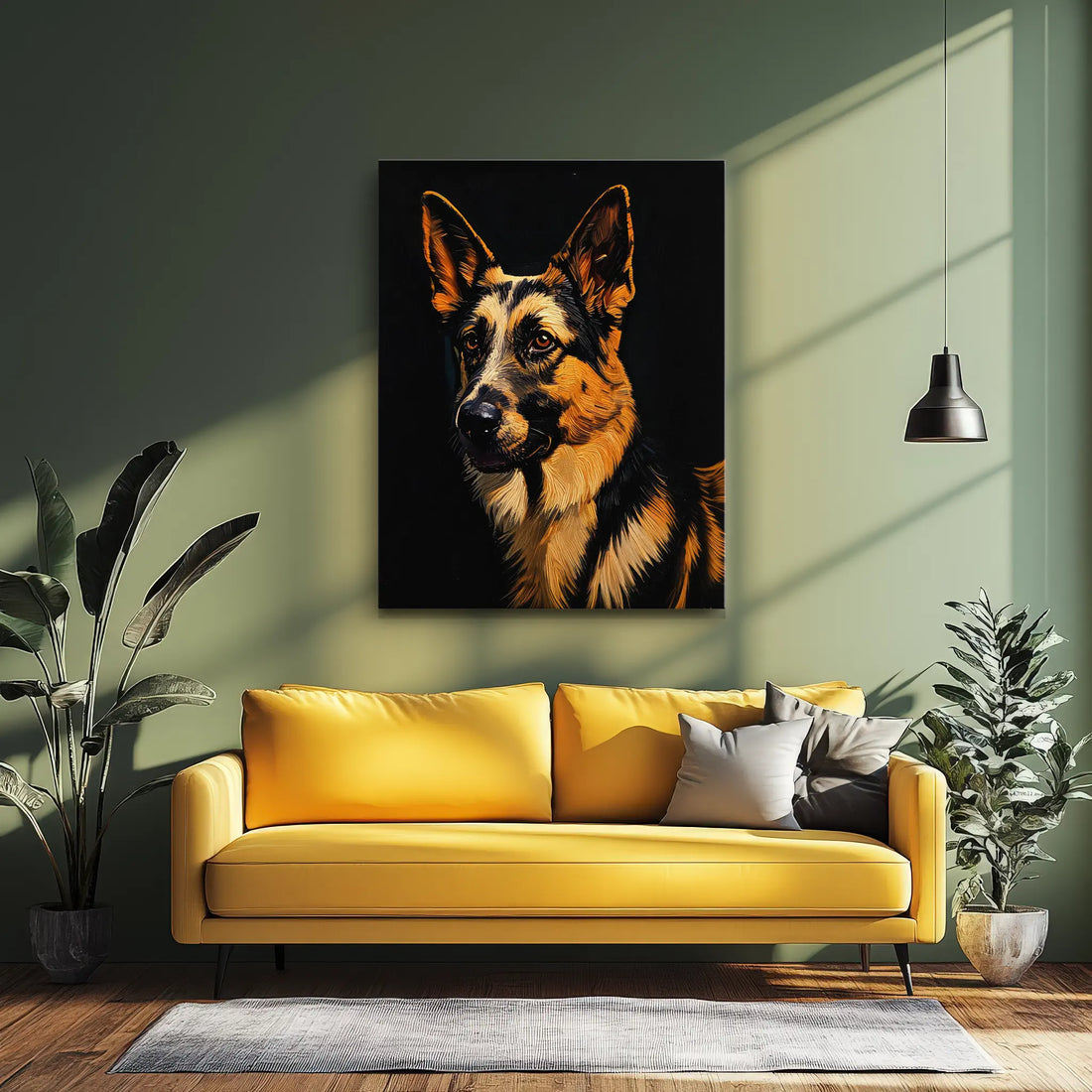 Alert German Shepherd Giclée Print 456001 Visual Wall Art AR3:4V-AR4:5V Giclée Print