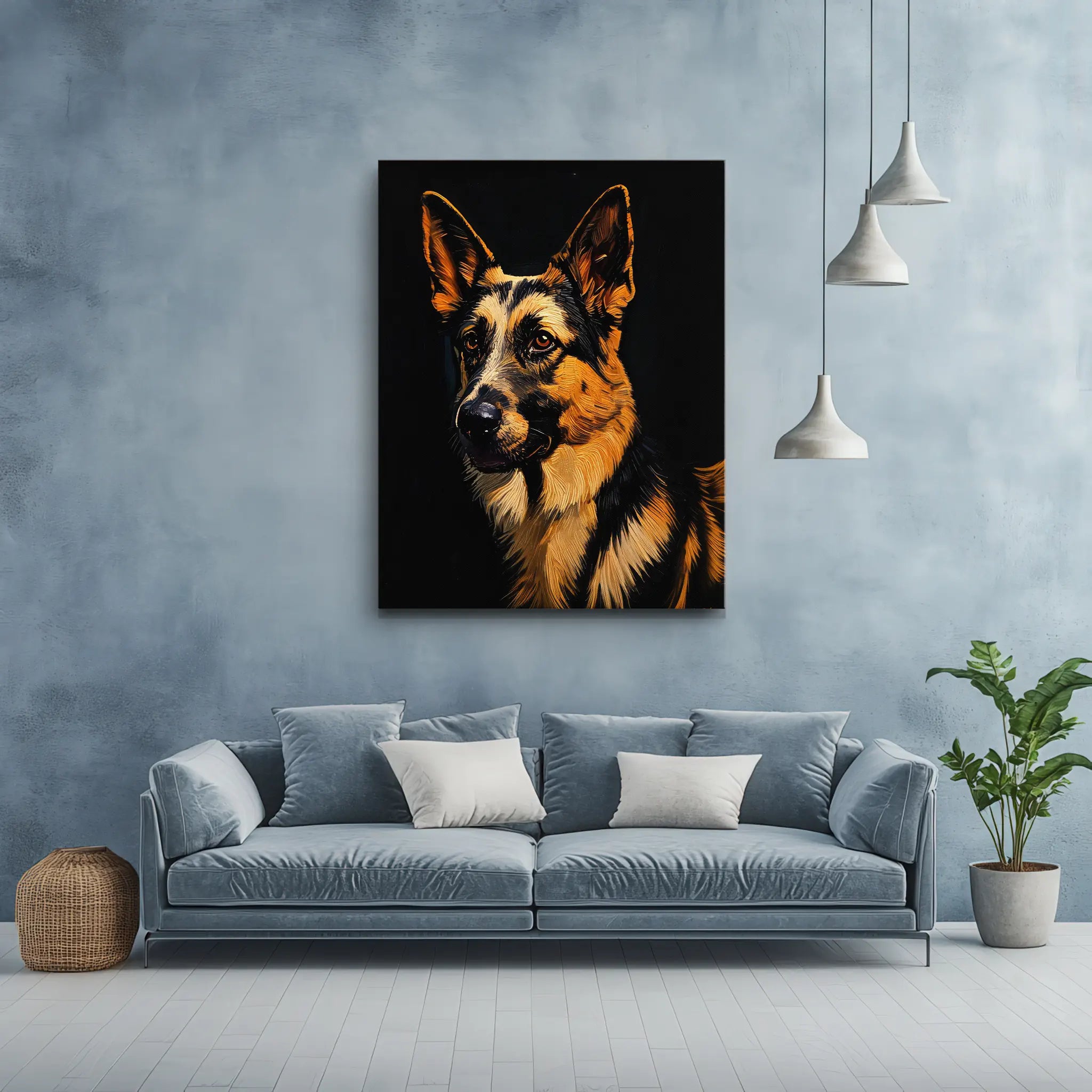 Alert German Shepherd Giclée Print 456001 Visual Wall Art AR3:4V-AR4:5V Giclée Print