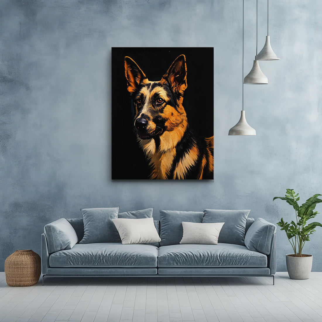 Alert German Shepherd Giclée Print 456001 Visual Wall Art AR3:4V-AR4:5V Giclée Print