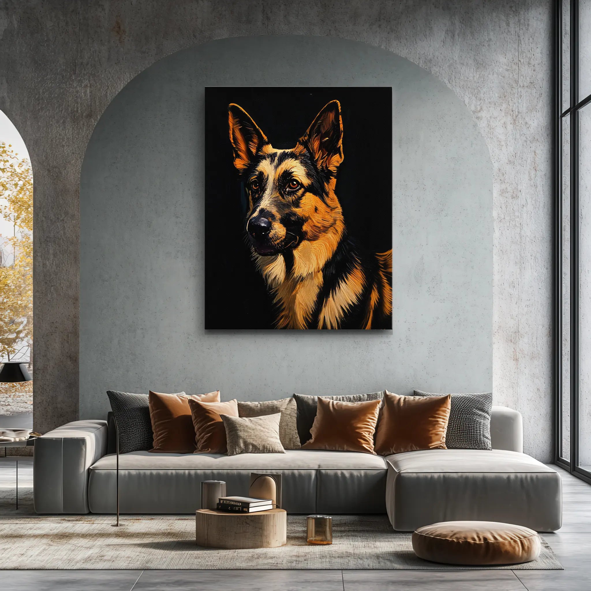 Alert German Shepherd Giclée Print 456001 Visual Wall Art AR3:4V-AR4:5V Giclée Print