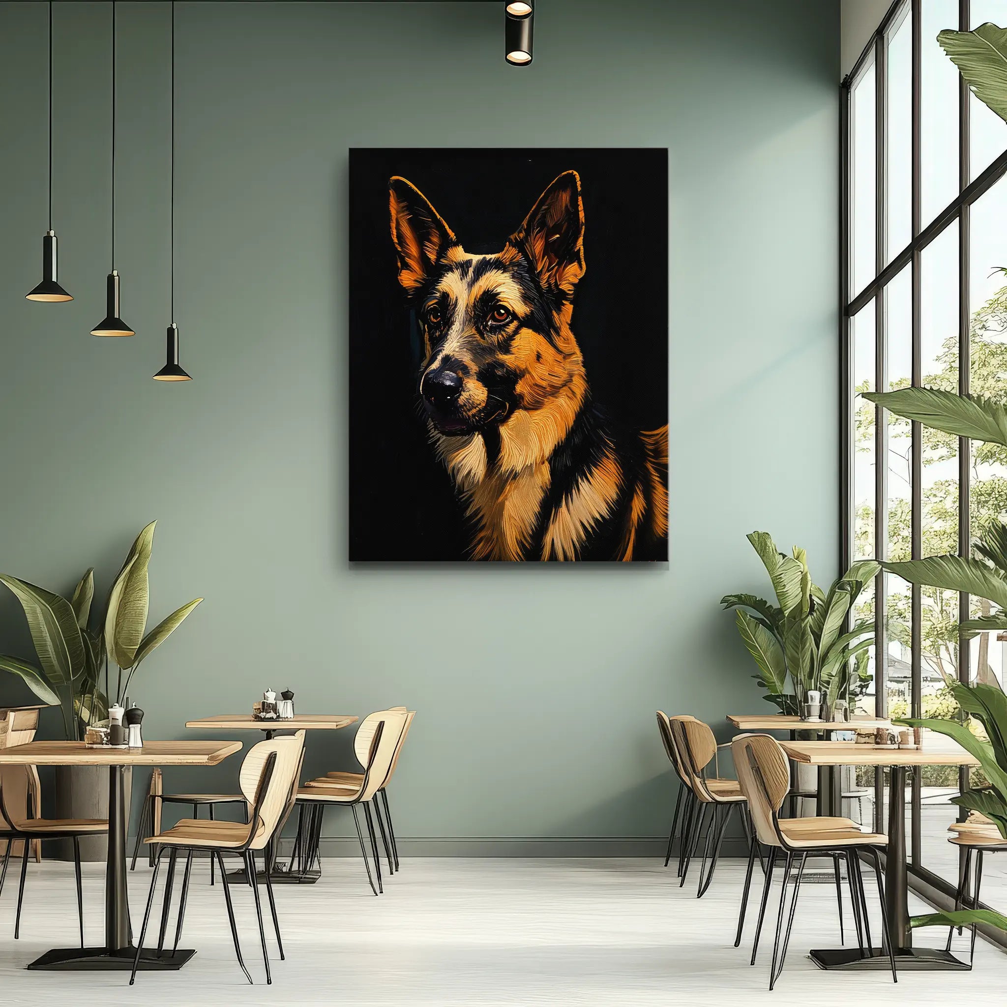 Alert German Shepherd Giclée Print 456001 Visual Wall Art AR3:4V-AR4:5V Giclée Print