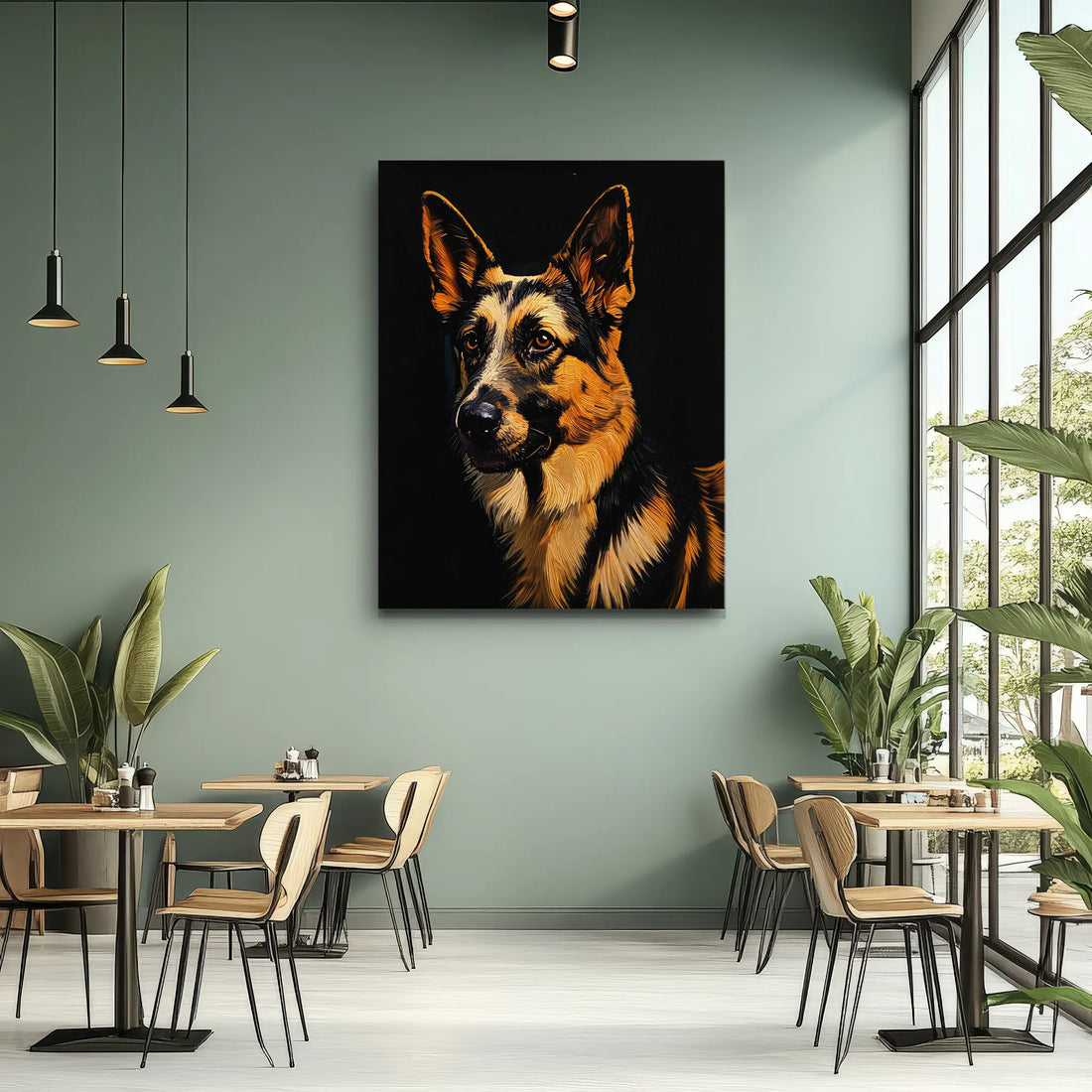 Alert German Shepherd Giclée Print 456001 Visual Wall Art AR3:4V-AR4:5V Giclée Print
