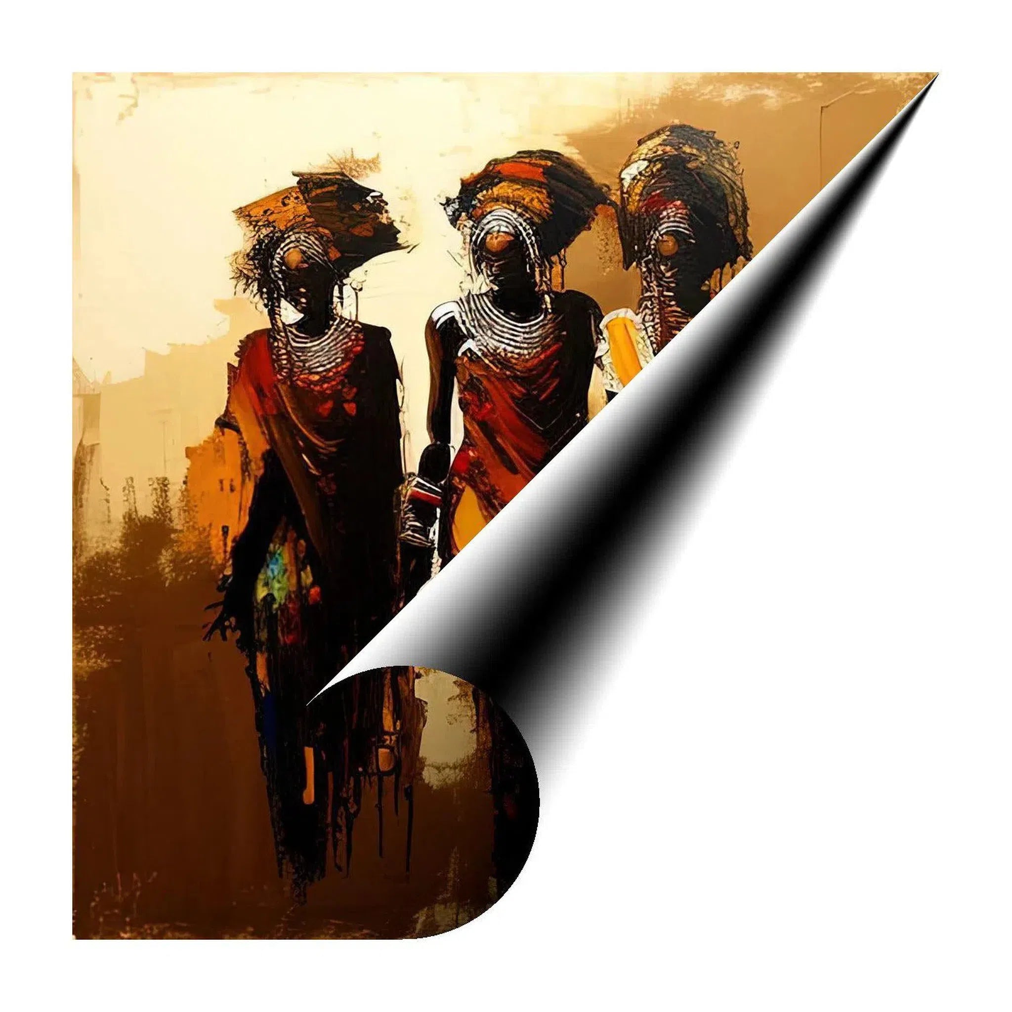 Angel Couture, Ethnic Abstract Art Print 11133 Giclée Rolled Canvas Print Visual Wall Art