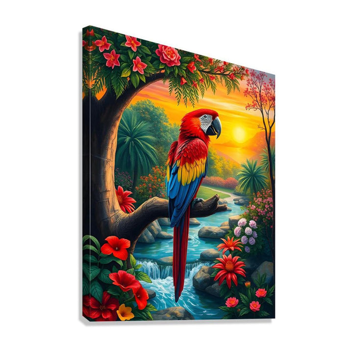 Ara Macao Scarlet Macaw, Bird Art Print 34251 Giclée Stretched Canvas Print Visual Wall Art