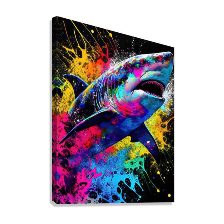 Arising Shark Surfacing, Ocean Animal Art Print 34102 Giclée Stretched Canvas Print Visual Wall Art