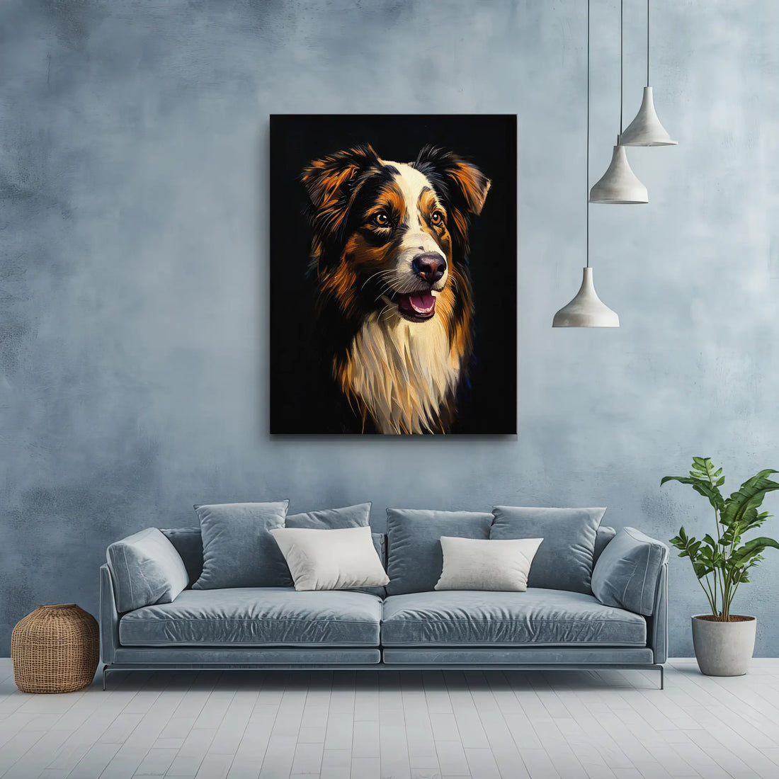 Australian Shepherd Artistic Aussie Giclée Print 456003 Visual Wall Art AR3:4V-AR4:5V Giclée Print