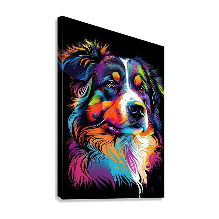 Australian Shepherd Dog, Pet Portrait Print 23701 Giclée Stretched Canvas Print Visual Wall Art