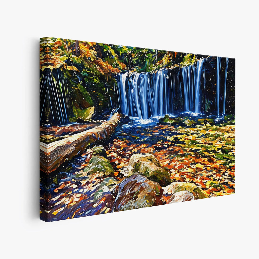 Autumn Waterfall with Fallen Log Giclée Print 323003 Visual Wall Art AR3:2H Giclée Print