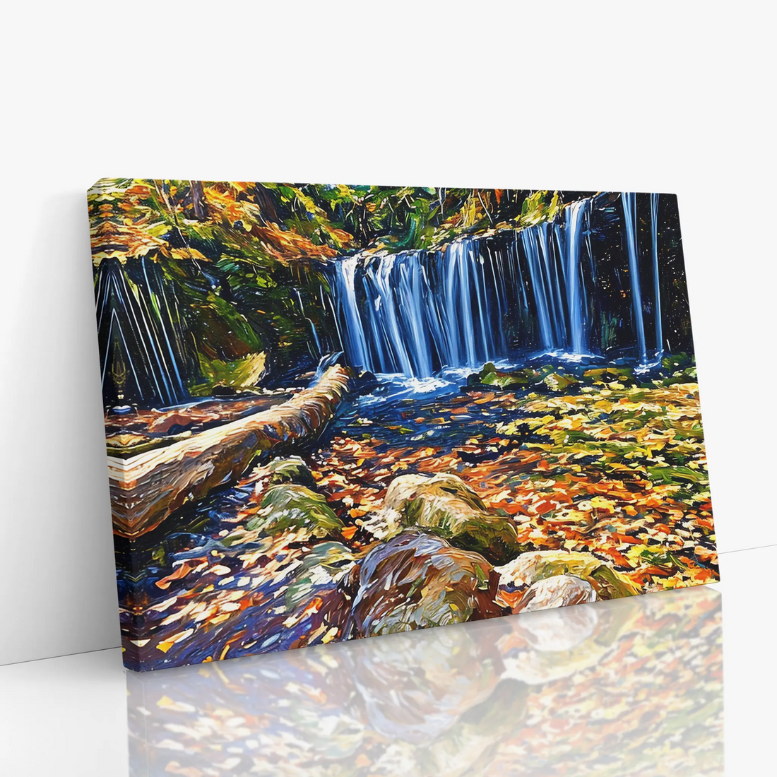 Autumn Waterfall with Fallen Log Giclée Print 323003 Visual Wall Art AR3:2H Giclée Print