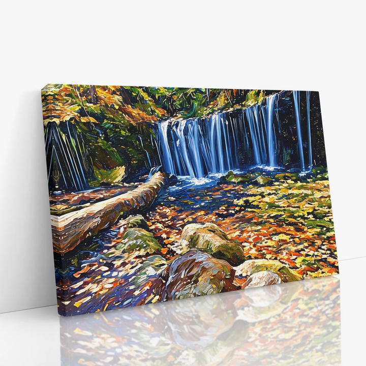 Autumn Waterfall with Fallen Log Giclée Print 323003 Visual Wall Art AR3:2H Giclée Print