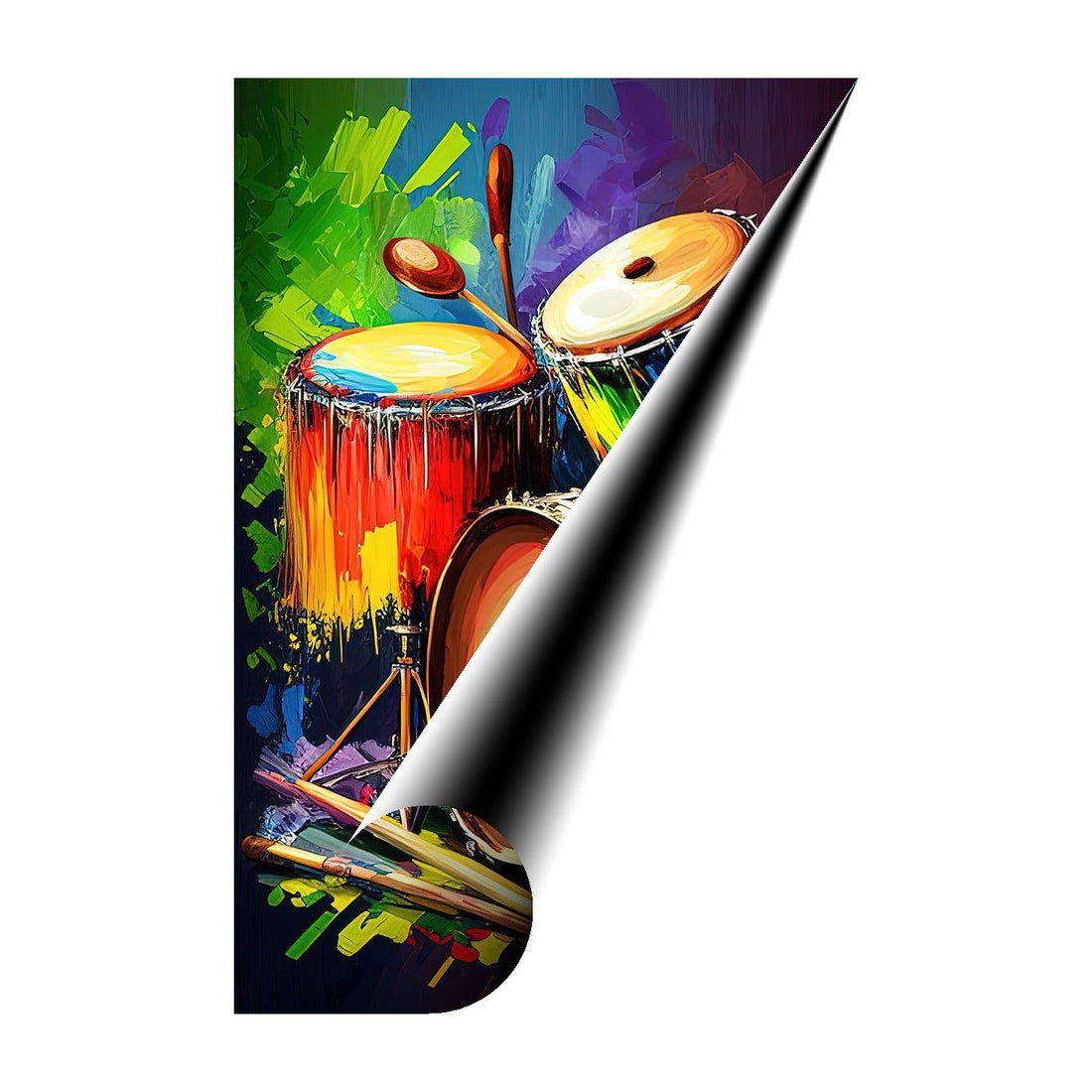 Babylon Drums, Percussion Art Print 23701 Giclee Rolled Canvas Print Visual Wall Art