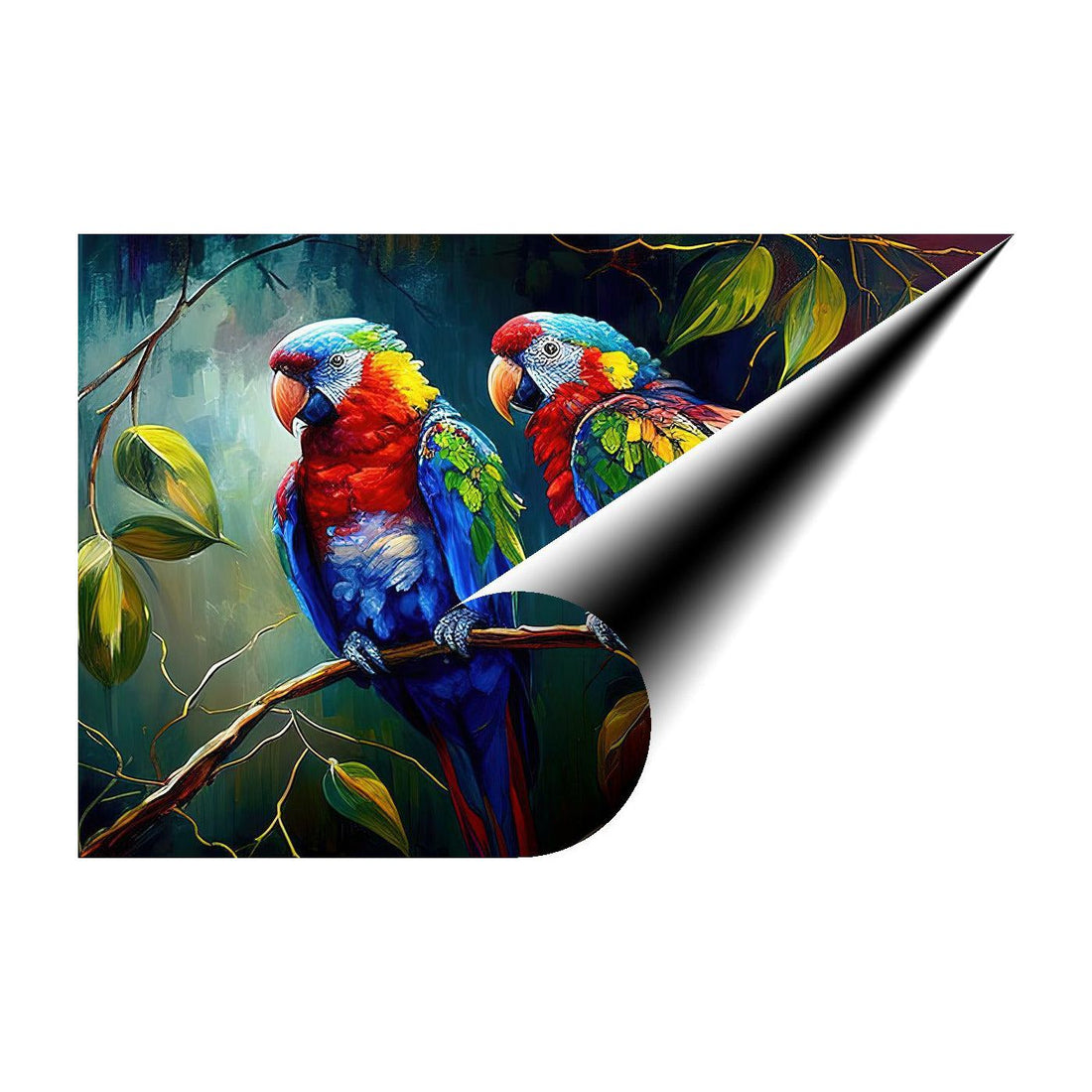 Barney And Ollie Parrots, Bird Art Print 32208 Giclee Rolled Canvas Print Visual Wall Art