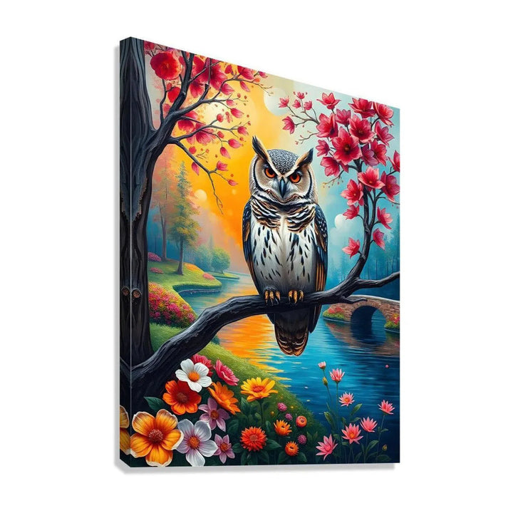 Beautiful Owl Portrait, Bird Art Print 34226 Giclée Stretched Canvas Print Visual Wall Art