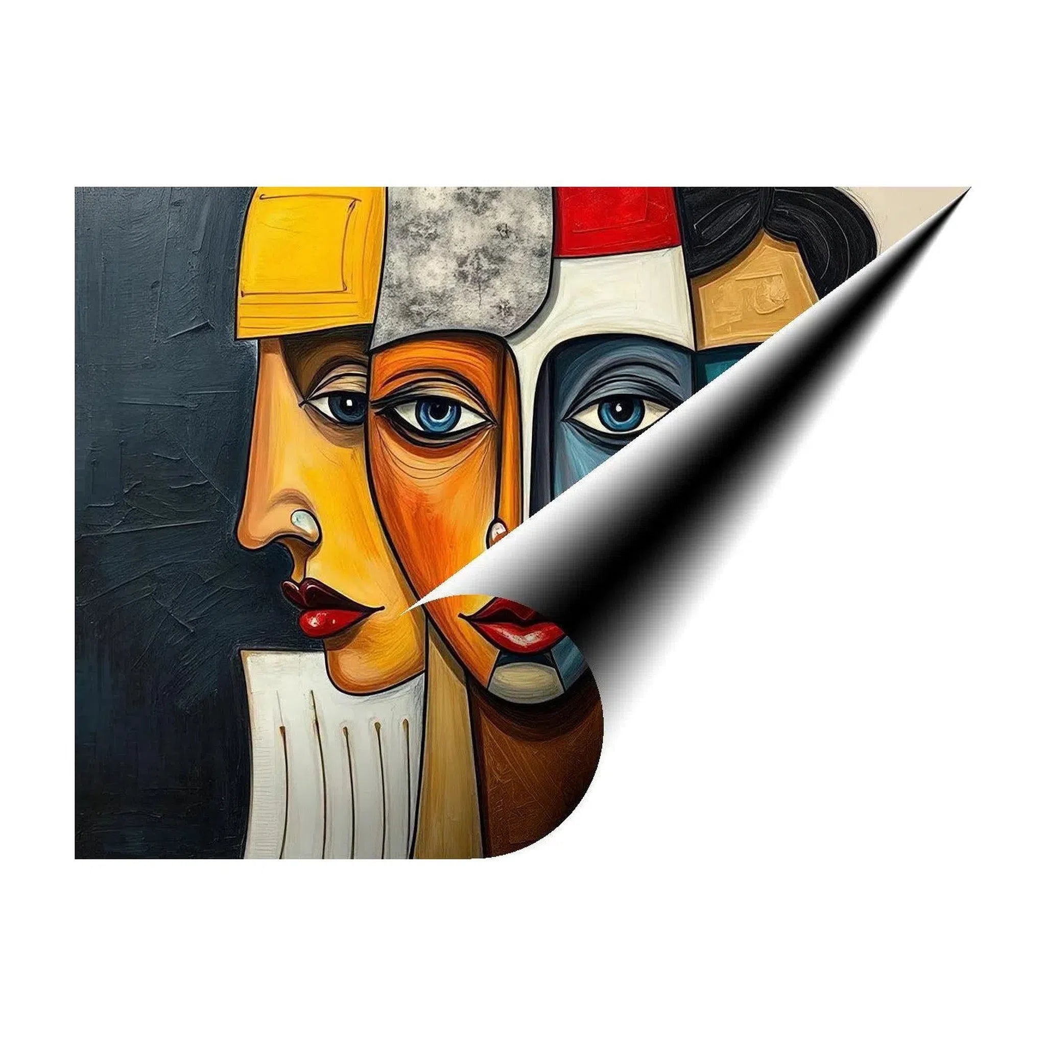 Between The Two, Abstract Art Print 43646 Giclée Rolled Canvas Print Visual Wall Art