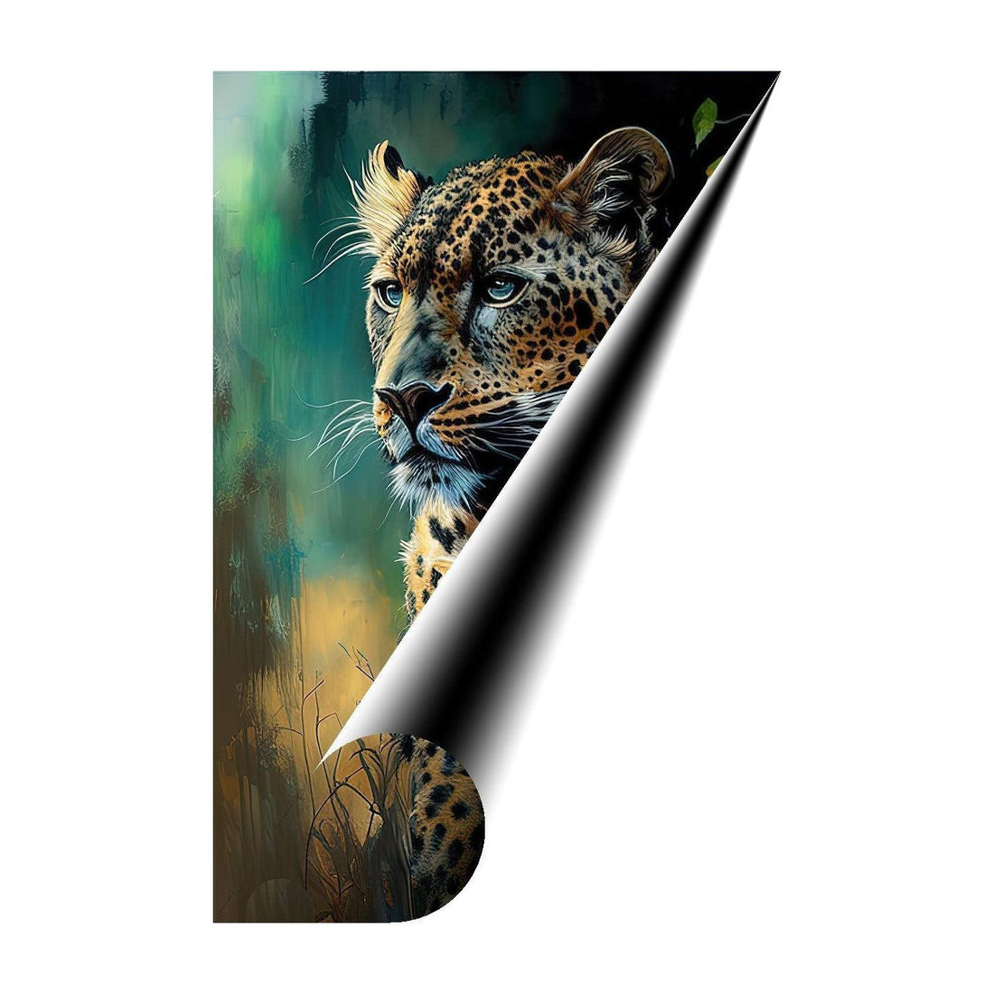 Big Cat Leopard Sitting, Animal Art Print 23802 Giclee Rolled Canvas Print Visual Wall Art