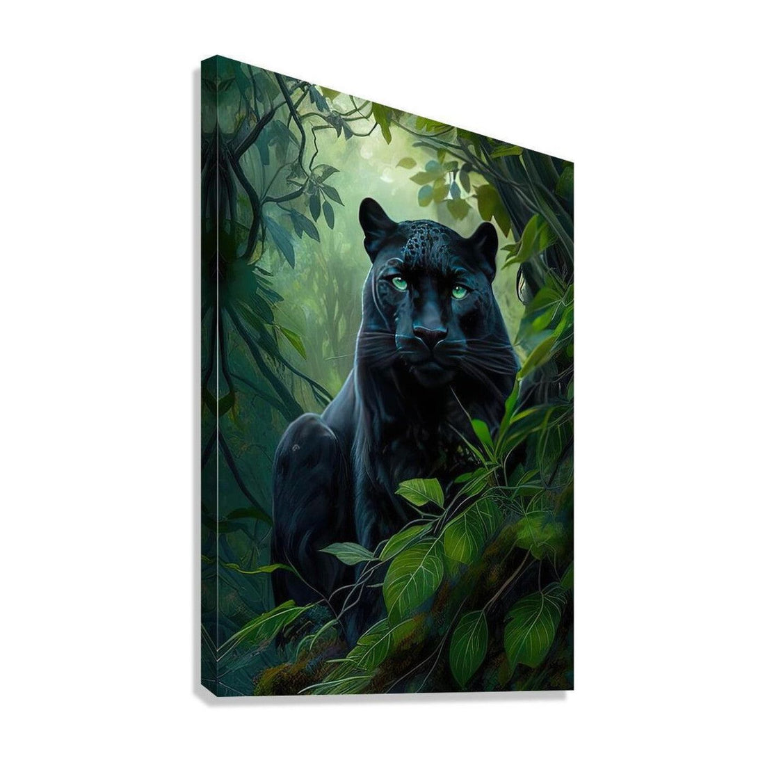 Black-Coated Leopards, Animal Art Print 23300 Giclée Stretched Canvas Print Visual Wall Art