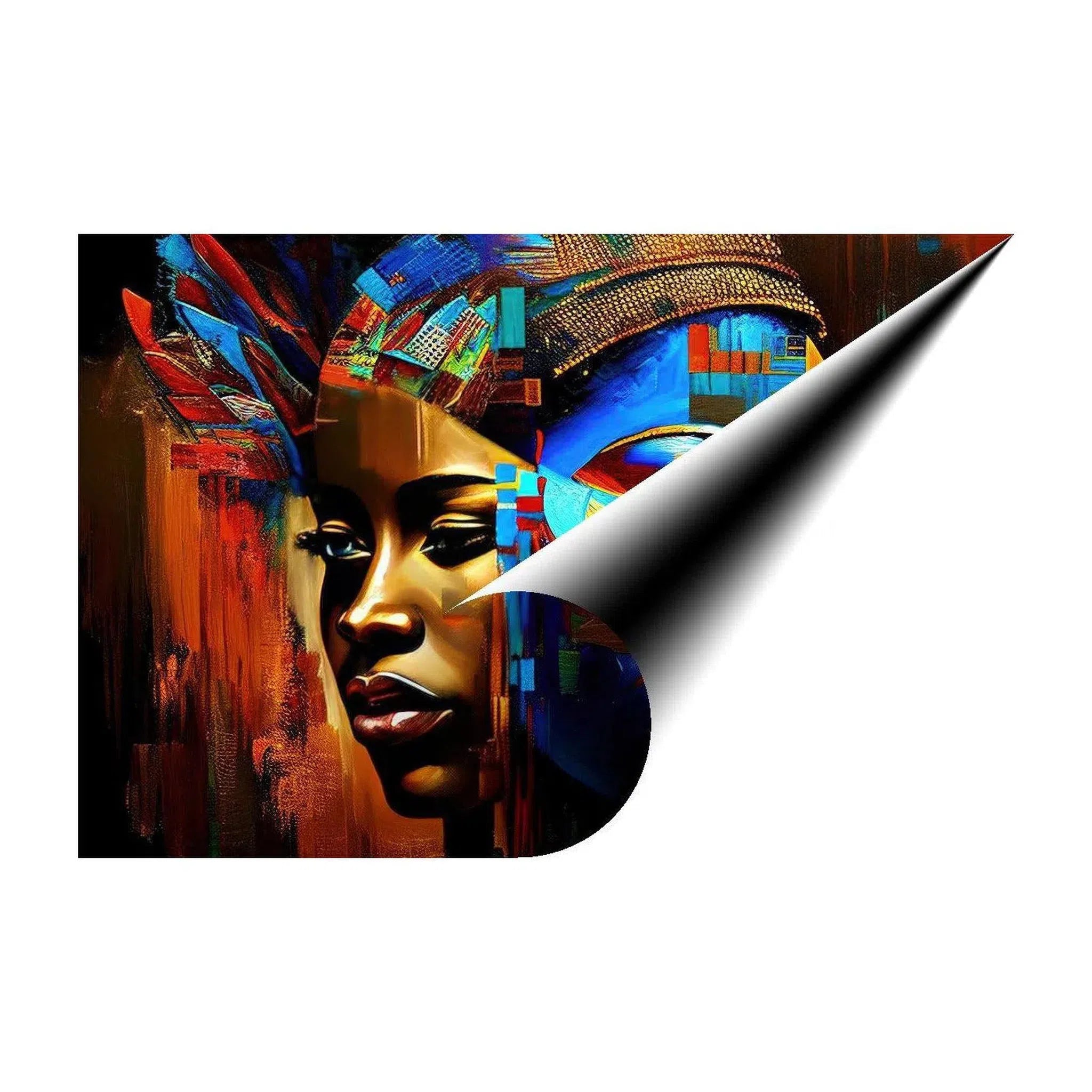 Blue Face Dinka, Ethnic Abstract Art Print 32106 Giclée Fine Art Matte Paper Print Visual Wall Art