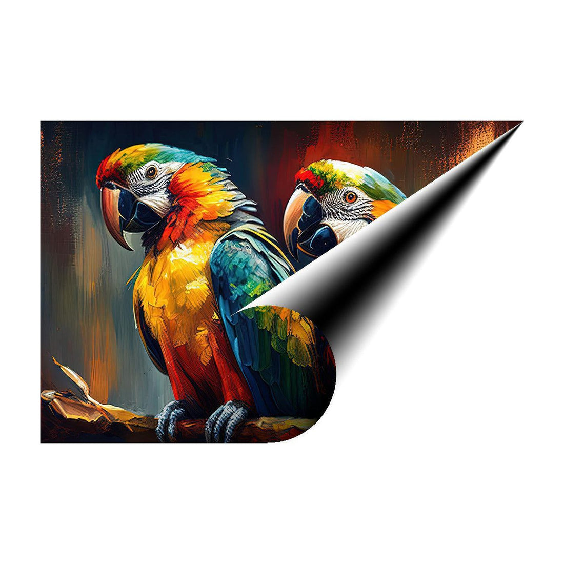 Bongo And Connie Parrots, Psittacines, Bird Art Print 32202 Giclee Rolled Canvas Print Visual Wall Art