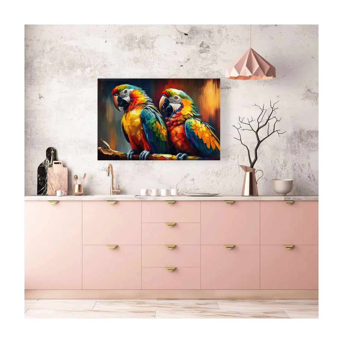 Bongo And Connie Parrots, Psittacines, Bird Art Print 32202 Visual Wall Art