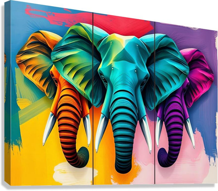 Triptych Elephants Giclee Print 43108 Pictorem.com