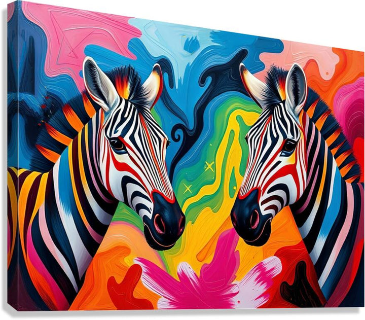 Vivid Zebras Giclee Print 43142 Pictorem.com